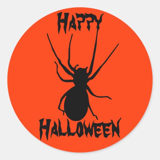Halloween Oranje Black Creepy Spider Stickers (Voorkant)