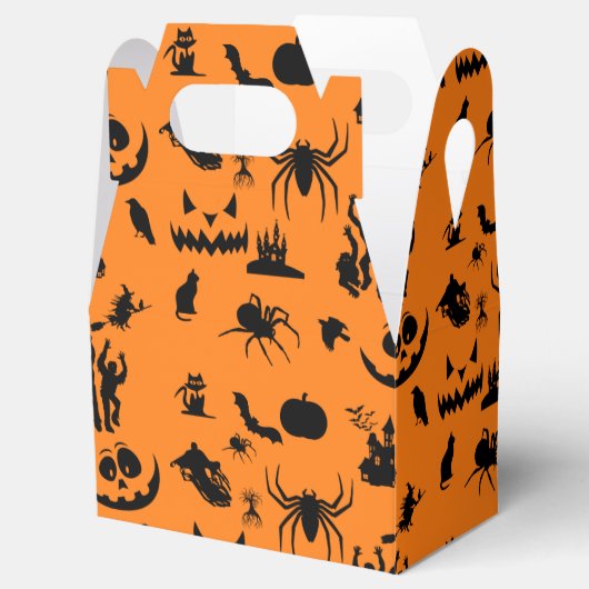 Halloween Oranje Black Pattern Bedankdoosjes (Geopend)