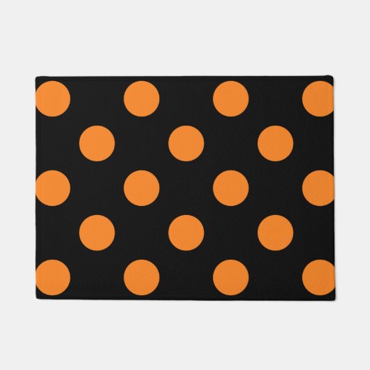 Halloween Oranje Black Polka Dot Deurmat (Voorkant)