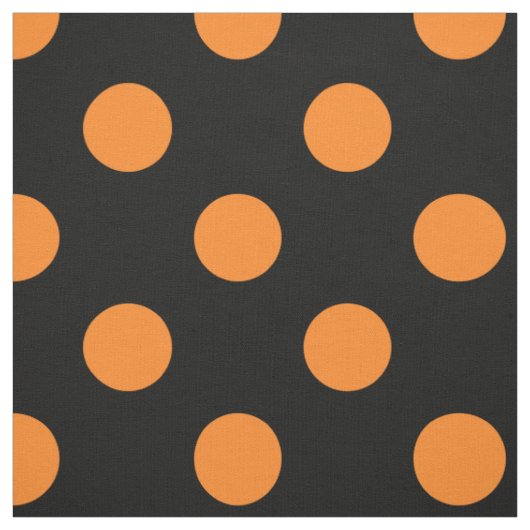 Halloween Oranje Black Polka Dot Stof (Swatch)