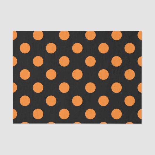 Halloween Oranje Black Polka Dot Tissuepapier (Voorkant)