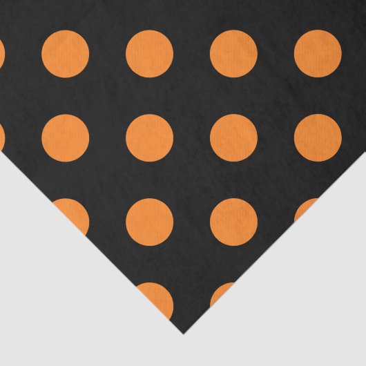 Halloween Oranje Black Polka Dot Tissuepapier (Detail)