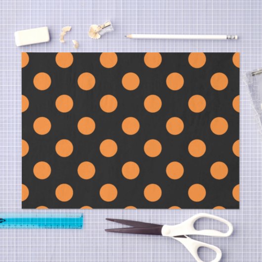 Halloween Oranje Black Polka Dot Tissuepapier (Craft)
