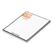 Halloween Oranje Black Pumpkin Boo Persoonlijk Notitieblok (Linkerzijde)