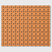 Halloween Oranje Black Spooky Pumpkin Witch Cadeaupapier (Vlak)