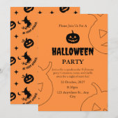 Halloween Oranje Black Spooky Pumpkin Witch Kaart (Voorkant / Achterkant)