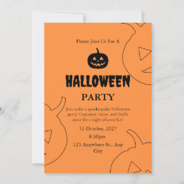 Halloween Oranje Black Spooky Pumpkin Witch Kaart