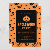 Halloween Oranje Black Spooky Pumpkin Witch Kaart (Voorkant / Achterkant)