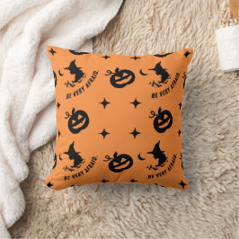 Halloween Oranje Black Spooky Pumpkin Witch Kussen