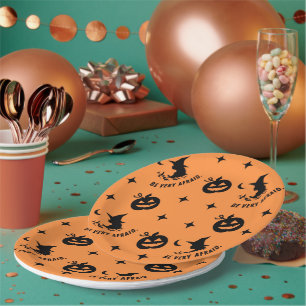 Halloween Oranje Black Spooky Pumpkin Witch Papieren Bordje
