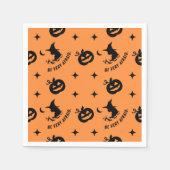 Halloween Oranje Black Spooky Pumpkin Witch Servet (Voorkant)