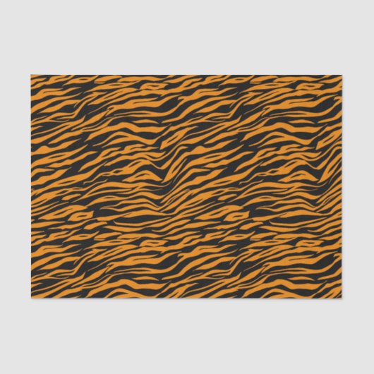 Halloween Oranje Black Tiger Animal Print Tissuepapier (Voorkant)