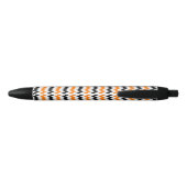 Halloween Oranje Black White Pattern Monogramed Zwarte Inkt Pen (Achterkant)