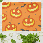Halloween Oranje Cartoon Pumpkin Pattern Theedoek (Gevouwen)