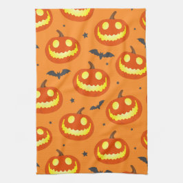 Halloween Oranje Cartoon Pumpkin Pattern Theedoek
