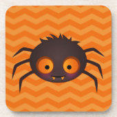 Halloween Oranje Chevron Cute Spider Design Bier Onderzetter (Voorkant)