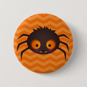 Halloween Oranje Chevron Cute Spider Design Ronde Button 5,7 Cm (Voorkant)