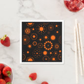 Halloween Oranje en Black Circles Patroon Servetten (Insitu)