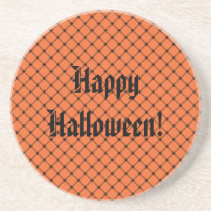 Halloween Oranje en Black Pattern Zandsteen Onderzetter