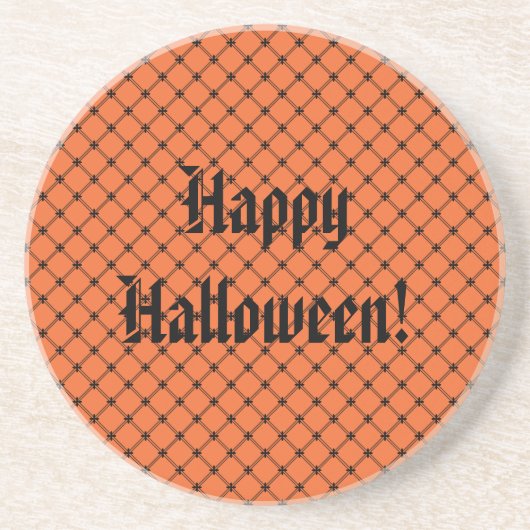 Halloween Oranje en Black Pattern Zandsteen Onderzetter (Voorkant)