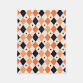 Halloween Oranje en Black Spider Argyle Pattern Fleece Deken (Voorkant)