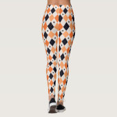 Halloween Oranje en Black Spider Argyle Pattern Leggings (Achterkant)