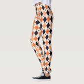 Halloween Oranje en Black Spider Argyle Pattern Leggings (Links)