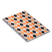 Halloween Oranje en Black Spider Argyle Pattern Notitieboek (Rechterzijde)