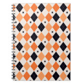 Halloween Oranje en Black Spider Argyle Pattern Notitieboek (Voorkant)