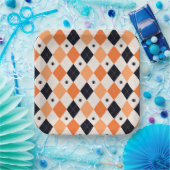 Halloween Oranje en Black Spider Argyle Pattern Papieren Bordje (Feest)