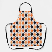 Halloween Oranje en Black Spider Argyle Pattern Schort (Voorkant)