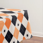 Halloween Oranje en Black Spider Argyle Pattern Tafelkleed (Voorbeeld)