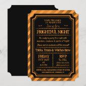 Halloween Oranje en Black Spooky Frightful Night Kaart (Voorkant / Achterkant)