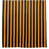 Halloween Oranje en Black Striped Shower Curtain Douchegordijn (Voorkant)