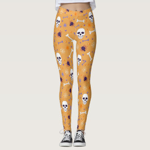 Halloween Oranje en Schedels, Botten, Spinnen & We Leggings