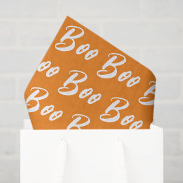 Halloween oranje en witte boo tekstpatroon tissuepapier