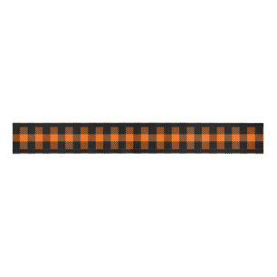 Halloween Oranje en Zwarte Geruite Lint