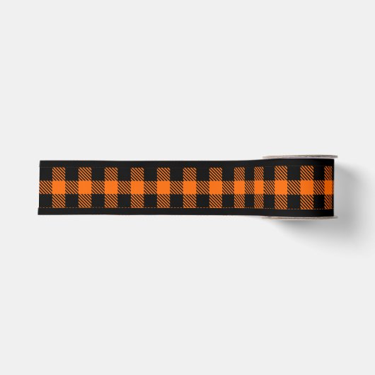 Halloween Oranje en Zwarte Geruite Lint (Voorkant)
