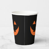 Halloween oranje en zwarte Jack o lantern pompoen Papieren Bekers (Rechts)
