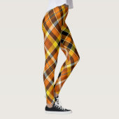 Halloween Oranje, geel en zwart gekleed Leggings (Rechts)