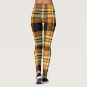 Halloween Oranje, geel, wit en zwart gekleed Leggings (Achterkant)