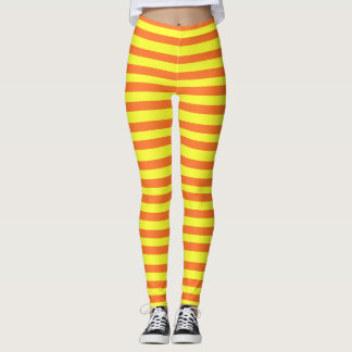 Halloween Oranje, Gele Stripe Leggings