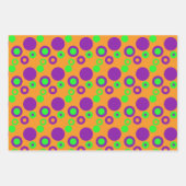 Halloween Oranje Ghost Cute Stripes Stippen Kind Inpakpapier Vel (Voorkant 3)