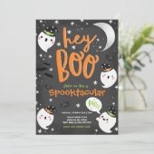 Halloween Oranje Ghost Kinder Spooktacular Party Kaart (Staand voorkant)