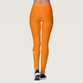 Halloween Oranje Girly Custom Name Sportkostuum Leggings (Achterkant)