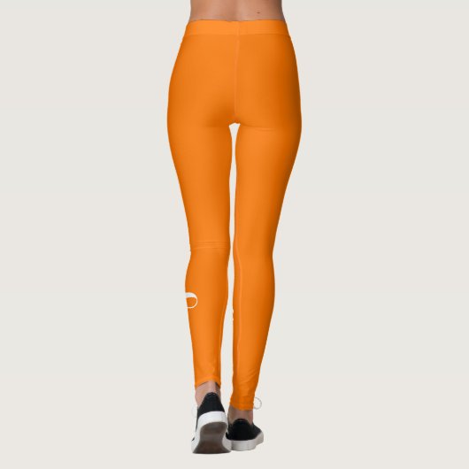 Halloween Oranje Girly Custom Name Sportkostuum Leggings (Achterkant)