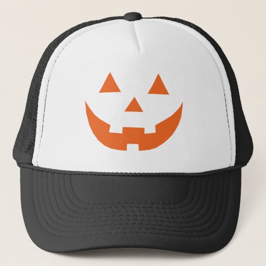 Halloween oranje Jack o lantern pompoen Trucker Pet (Voorkant)