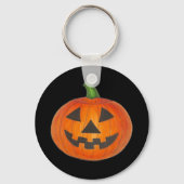 Halloween Oranje Jack o' Lantern Pumpkin Carving Sleutelhanger (Voorkant)