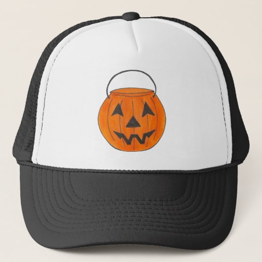 Halloween Oranje Jack o' Lantern Pumpkin Carving Trucker Pet (Voorkant)