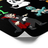 Halloween Oranje Justice Monsters Skeleton Boys Gi Poster (Hoek)